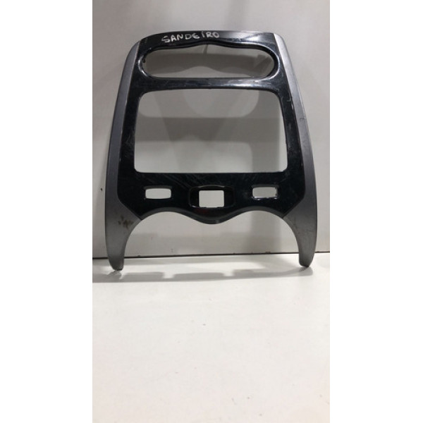 Moldura Painel Multimídia Renault Sandero 2012 A 2015 Detalh