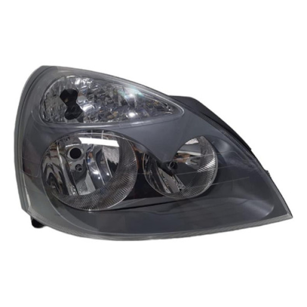 Farol Direito Clio 2003 A 2006 Máscara Cinza Original